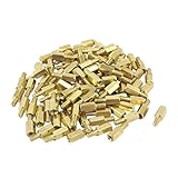 SODIAL(R) 100個M3雄雌黄銅六角スタンドオフPCBスペーサピラー8ミリメートル