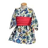 （オーシャンアンドグラウンド）Ocean＆Ground 浴衣ワンピース FLORAL&BLOOMING 130 ブルー
