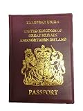 Red Passport Cover UK European Passport Holder Protector Cover Wallet PU Leather by SystemsEleven