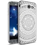 Galaxy j7 Vケース、Galaxy j7 perxケース、Galaxy j7スカイProケース、ikasusクリスタルクリアホワイトDatura曼荼羅花スリムフィット耐スクラッチ性ハードシェル