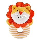 naovioベビーライオン動物手Plush Rattleセットグリップリングwith Squeak教育Grasping Teething Toy