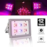Derlights 12w 植物育成ledライト LED投光器 水耕栽培ランプ 室内用 植物成長促進用ランプ フラッドライト 日照不足解消 作業灯 IP65 観葉植物 水生盆栽システム 家庭菜園 水草
