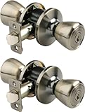 Brinks 2103-109 Tulip Style Keyed Entry Door Knob, Antique Brass, 2-Pack by BRINKS