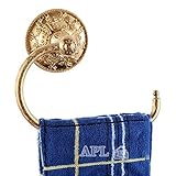 タオルフック、ソリッド真鍮タオルリング絶妙なCarvedバスルームaccessoriestitaniumゴールドapl-6311