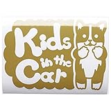 ゴールド（金） 犬 コーギー タッチ Kids in the car キッズ イン ザ カー キッズインカー ステッカー 窓ガラス用シールタイプ 車 タッ...
