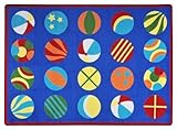 Joy Carpets Kid Essentials Early Childhood Have A Ball Rug, Multicolored, 5'4" x 7'8" [並行輸入品]