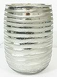 7.75 Silver Mercury-like Finish Vase with Concentric Circle Hand-Decoration【クリスマス】【ツリー】 [並行輸入品]