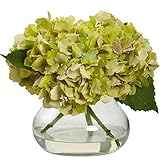 Nearly Natural 1356-GR Blooming Hydrangea with Vase, Green by Nearly Natural