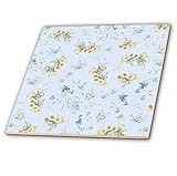 3dRose ct_120214_1 Delicate White Flowers on Pale Blue Shabby Chic Vintage Floral Pattern Pastel Pre