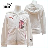 PUMA（プーマ）スウエット・ジップアップパーカージャケット（オフホワイト）