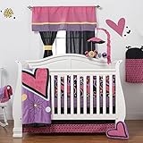 One Grace Place Sassy Shaylee Infant Crib Bedding Set, Black/Pink/Purple by One Grace Place