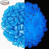 飾り石 発光石 彩り石 水槽飾り 蓄光砕石 夜光石 水槽 アクアリウム 石 夜光石 石光る石 S 1袋約100個入 (BL)