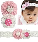 ベビー ヘアバンド ヘアアクセ ダブルリボン　フラワー リボン レース　お祝い お宮参り　新生児 ０歳