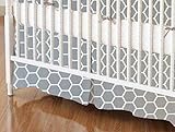 SheetWorld - Crib Skirt (28 x 52) - Grey Honeycomb - Made In USA by sheetworld