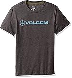 Volcom Boys' Big Boys' Euro Pencil Short Sleeve Tee Youth Heather Black L [並行輸入品]