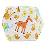 Refaxi　動物プリント　子供　赤ちゃん　二重　おむつ　パンツ　スナップ調整　おむつカバー　洗濯可能