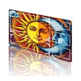 TOEMZTFT MTG用プレイマット 無料の収納バッグ付き ゲームマット 24 x 14インチ TCG カード用ボードゲームマット マウスパッド デスクマット サンムーンアート
