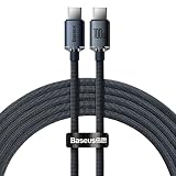 Baseus Baseusクリスタルシャインシリーズ 高速充電ケーブル 2m ナイロンケーブル ブラック Type-C to Type-C 100W CAJY000701