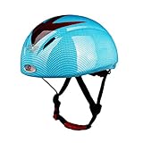 Perfk 軽量 自転車 ヘルメット 子供 キッズ スケート 安全 ジュニア こども用 男の子 女の子 通学 アジャスター付き 全3色 - 青