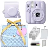 インスタントカメラ チェキ instax mini 13 ラッピングバニティBOXセット ケース＆フィルム＆ハメパチ＆アルバム＆デコペン (バニティBOX ブルー, フロストブルー)