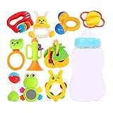 歯の教育用おもちゃを噛んでTeetherハンドベルのおもちゃ新生児のギフトセット赤ちゃん、10個
