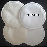 Washable Organic Bamboo Nursing Pads + Natural Reusable leak-proof Nursing Pads (4 pads) by Bamboo