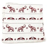 Bambino Land Big Bambino Bamboo Single Layer Muslin Blanket - Red Elephants [並行輸入品]