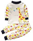 Plus Nao(プラスナオ) 子供用 上下セット セットアップ ツーピース Tシャツ カットソー 長袖 長ズボン ロングパンツ 10分丈 ロングレングス 50 キリン