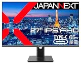 JAPANNEXT 27インチ モニター フルHD 1920x1080解像度 IPS ディスプレイ (HDMI/USB-C 給電 (65W) / DisplayPort/スピーカー内蔵/高さ調節/回転(ピボット)機能/VESA対応/ブルーライトカット) JN-IPS27FHDR-C65W-HSP