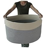 ICEBLUE XXXL Jumbo Toy Storage Cotton Rope Basket Hamper with Invisible Handles 23.6''13.8'' [並行輸入品]