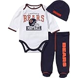 NFL Chicago Bearsベビー男の子ボディスーツ、Footedパンツ&キャップ
