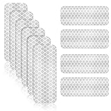 反射ステッカー 10枚セット 自転車 反射板 8cmx3cm 事故防止 安全警告 防水 耐UV 両面テープ 全天候型反射ステッカー 蛍光 （白です）