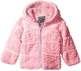 Ok Kids! Little Girls' Toddler Heart Quilt Jacket with Faux Fur Trim Hood Pink 4T [並行輸入品]