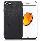 LOOF CASUAL-SLOT レザー カード収納 スマホケース for iPhone 7 / 8 / SE (第2/3世代) 用 ケース カバー 背面 ストラップホール カードポケット シンプル 耐衝撃 薄型 軽量 leather [ブラック]