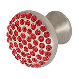 Wisdomストーン4212sn-r Vivaciteサテンニッケルwithレッドクリスタルキャビネットノブ、1 – 1 / 4 "