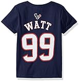 NFL幼児用J。J。Watt Houston Texans Mainliner Player Name & Number半袖Tシャツ、4 Tall、深いObsidian