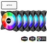 Novonest 120mm PCケースファン RGB虹色 LEDリング搭載 静音タイプ 25...