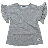 《初夏盛夏対応》 SUCRE(シュクル) 天竺袖フリル半袖Tシャツ 120cm /杢グレー NO.F-474135