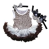 Gmasking 子供ドレス 女の子ワンピース スカート 靴 ヘアーバンド 3点セット (XL(12-24Months), ブラウン)