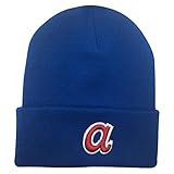 MLB Atlanta Braves Cooperstownクラシック70 's Logo Cuffed Knitビーニー帽子ブルー