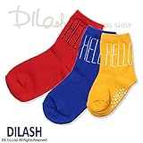 (ディラッシュ) DILASHクルーソックス（ロゴ）/秋 M(16～18cm) イエロー