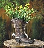 カウボーイブート靴Country Westernフラワーポットガーデン植物プランターYard Art Statue