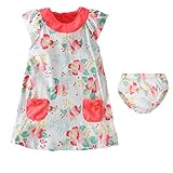 Moon Kitty babygirls ' Flower Printドレス夏カジュアルドレス2-pieces with underswear