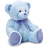Keel Toys Nursery Gingham Bear Blue 35cm by Keel Toys