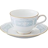 Noritake ノリタケ カップ & ソーサー ( コーヒー ティー 兼用) 220cc レースウッドゴールド ブルー ファインポーセレン Y9587A/1507