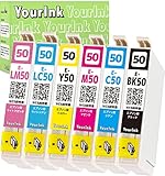【YourInk】 エプソン用 IC50 （BK/C/M/Y/LC/LM） 互換インクカートリッジ 6色パック IC6CL50 (デジタル説