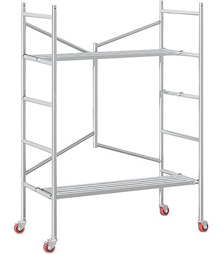 Amazon.co.jp: 足場 4段 折りたたみ式足場 高所作業台 足場台 移動式 