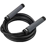 FEECCO Weighted Skipping Rope, Heavy PVC Rope with Adjustable Length, Aluminum Handles with Professional Ball Bearings