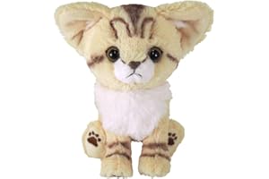 サンレモン キトン スナネコ ベージュ　ホワイト 14.8×1.4×15.8cm ぬいぐるみ アニマル 猫 P-7302