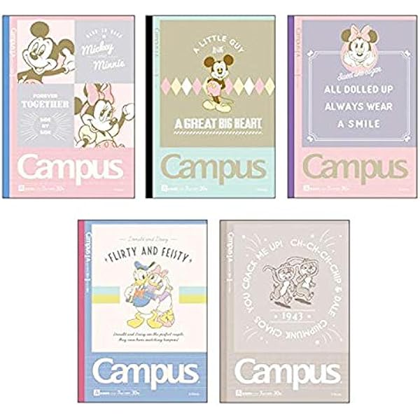 Amazon サンスター文具 キャンパスノート ドット A罫 5冊パック ディズニー スタンダード 文房具 オフィス用品 文房具 オフィス用品